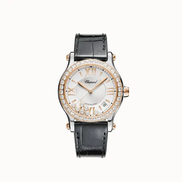 Chopard Happy Sport, 36 mm, automatic, ethical rose gold, Lucent Steel™, diamonds 278559-6003