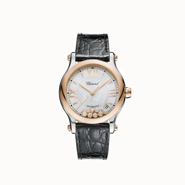 Chopard Happy Sport, 36 mm, automatic, ethical rose gold, Lucent Steel™, diamonds 278559-6008