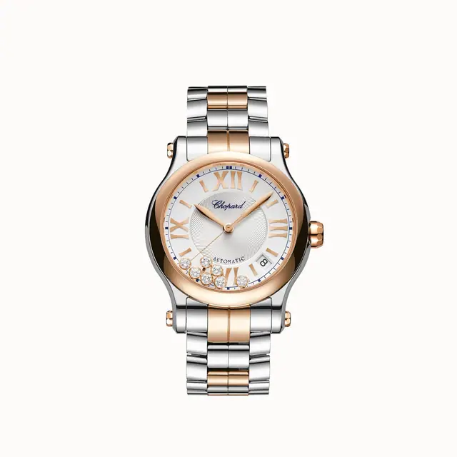 Chopard Happy Sport, 36 mm, automatic, ethical rose gold, Lucent Steel™, diamonds 278559-6026