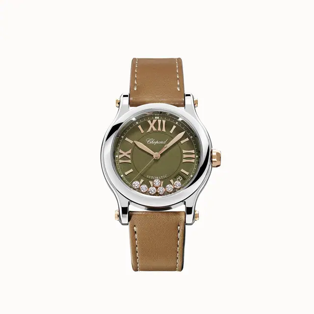 Chopard Happy Sport, 36 mm, automatic, ethical rose gold, Lucent Steel™, diamonds 278559-6028