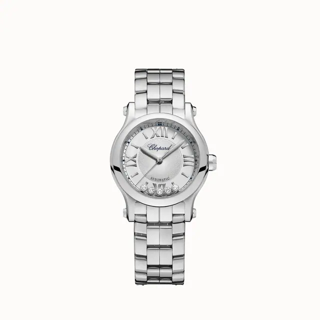 Chopard Happy Sport, 30 mm, automatic, Lucent Steel™, diamonds 278573-3012