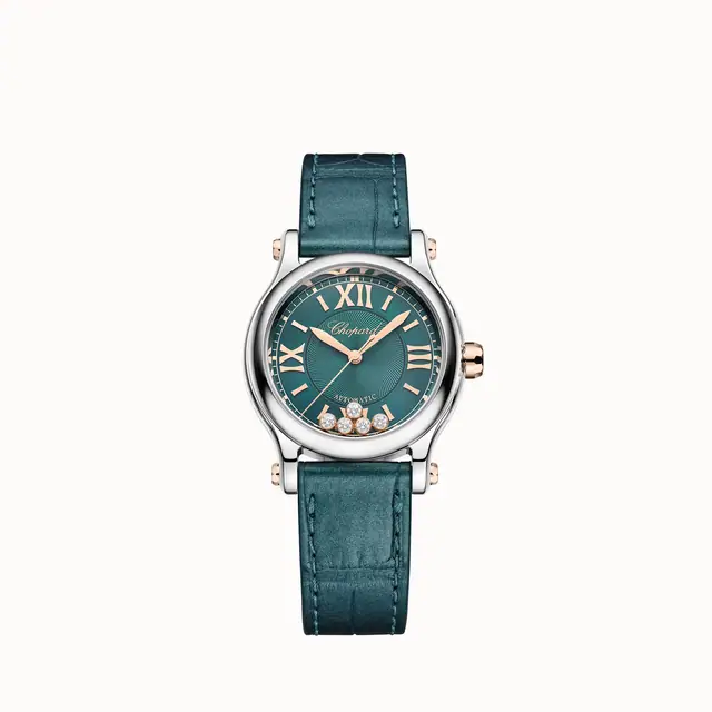 Chopard Happy Sport, 30 mm, automatic, ethical rose gold, Lucent Steel™, diamonds 278573-3030