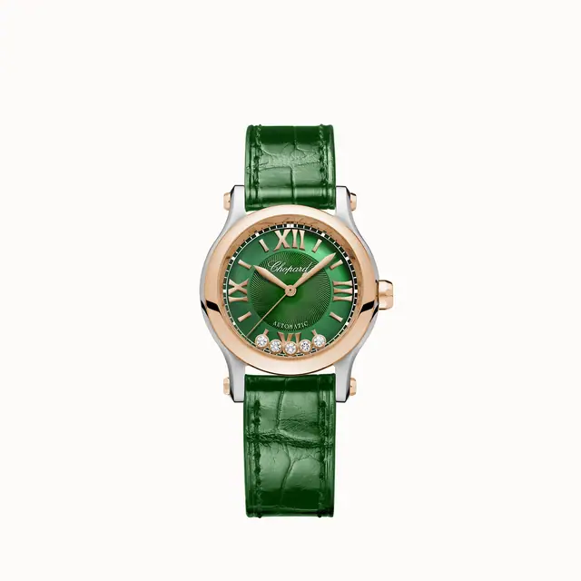 Chopard Happy Sport, 30 mm, automatic, ethical rose gold, Lucent Steel™, diamonds 278573-6032