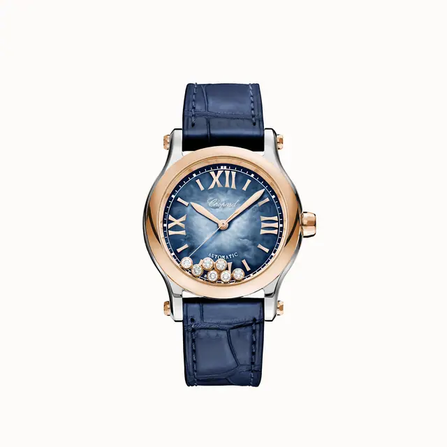 Chopard Happy Sport, 36 mm, automatic, ethical rose gold, Lucent Steel™, diamonds 278578-6003
