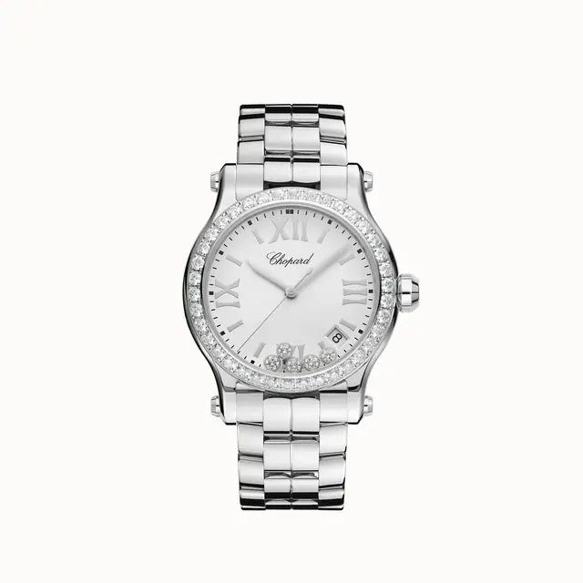 Chopard Happy Sport, 36 mm, quartz, Lucent Steel™, diamonds 278582-3004