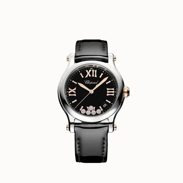 Chopard Happy Sport, 36 mm, quartz, ethical rose gold, Lucent Steel™, diamonds 278582-6014