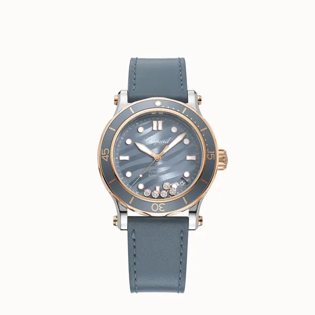 Chopard Happy Ocean, 40 mm, automatic, ethical rose gold, Lucent Steel™, diamonds 278587-6001
