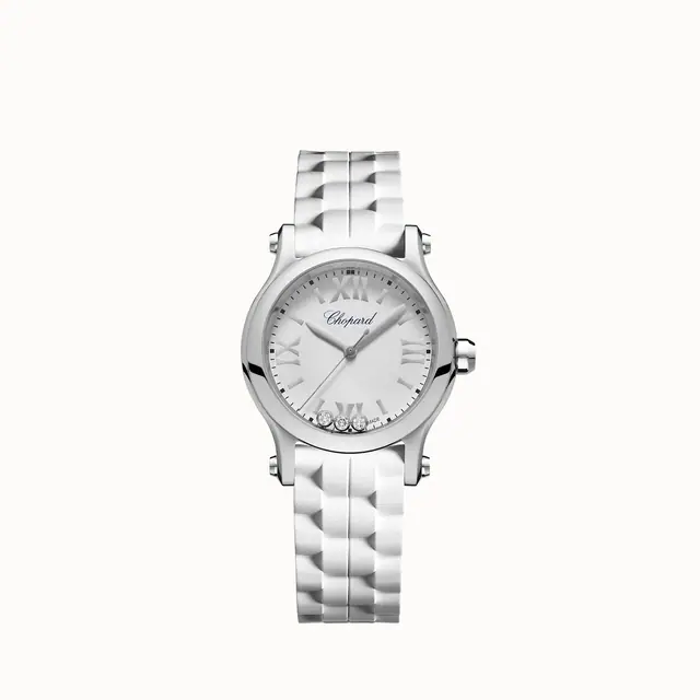 Chopard Happy Sport, 30 mm, quartz, Lucent Steel™, diamonds 278590-3001