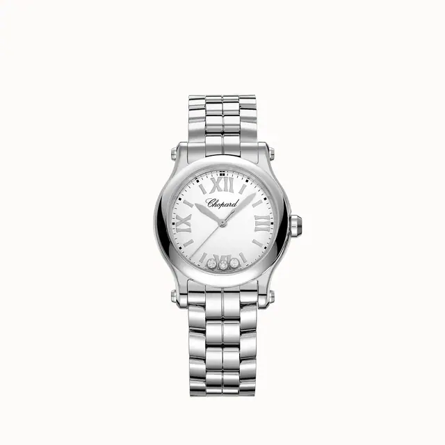 Chopard Happy Sport, 30 mm, quartz, Lucent Steel™, diamonds 278590-3002