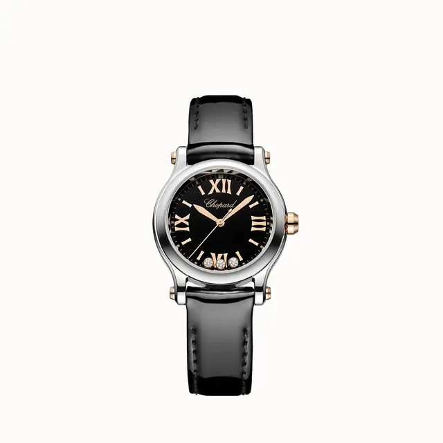 Chopard Happy Sport, 30 mm, quartz, ethical rose gold, Lucent Steel™, diamonds 278590-6015