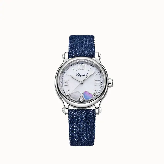 Chopard Happy Hearts, 33 mm, automatic, Lucent Steel™, diamonds, mother-of-pearl 278608-3012