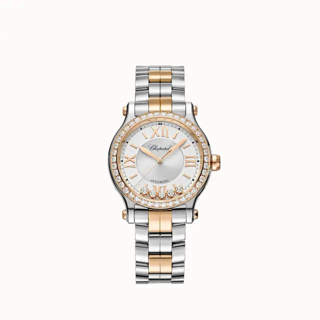 Chopard Happy Sport, 33 mm, automatic, ethical rose gold, Lucent Steel™, diamonds 278608-6004