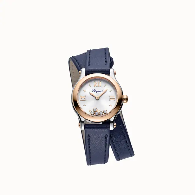 Chopard Happy Sport, 25 mm, quartz, ethical rose gold, Lucent Steel™, diamonds 278620-6001