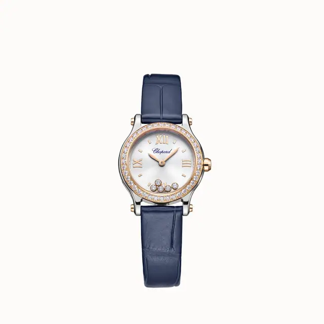 Chopard Happy Sport, 25 mm, quartz, ethical rose gold, Lucent Steel™, diamonds 278620-6002