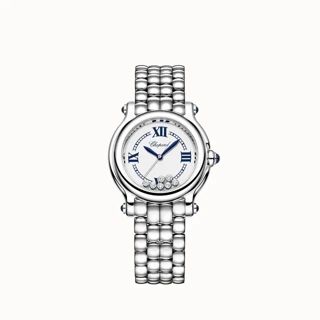 Chopard Happy Sport The First, 33 mm, quartz, Lucent Steel™, diamonds 278640-3001