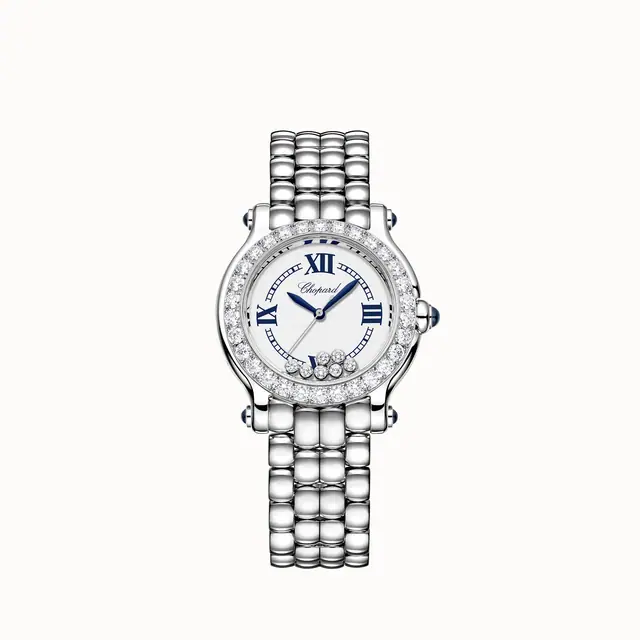 Chopard Happy Sport The First, 33 mm, quartz, Lucent Steel™, diamonds 278640-3002