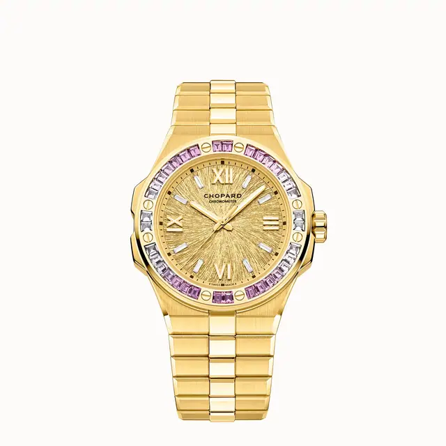 Chopard Alpine Eagle 41, 41 mm, automatic, ethical yellow gold, colored sapphires 295363-0002