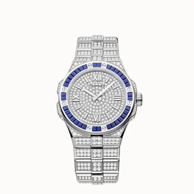 Chopard Alpine Eagle 41, 41 mm, automatic, ethical white gold, diamonds, sapphires 295363-1002