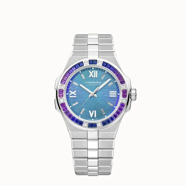 Chopard Alpine Eagle 41, 41 mm, automatic, ethical white gold, colored sapphires 295363-1007