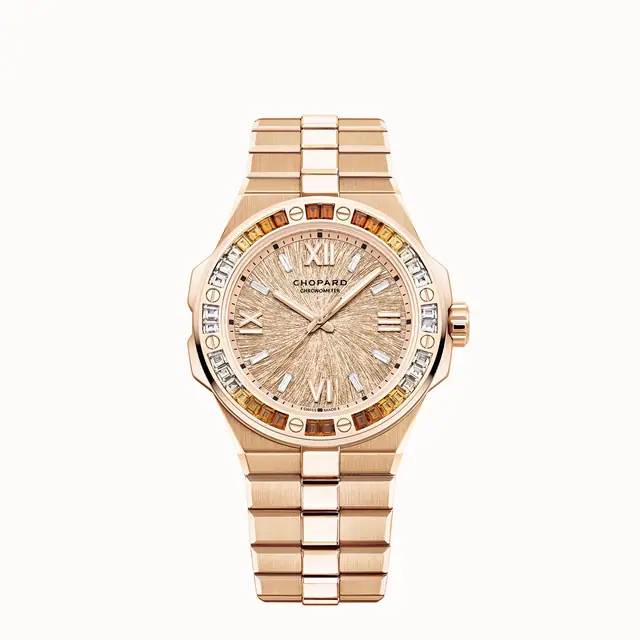 Chopard Alpine Eagle 41, 41 mm, automatic, ethical rose gold, spessartites and white sapphires 295363-5013