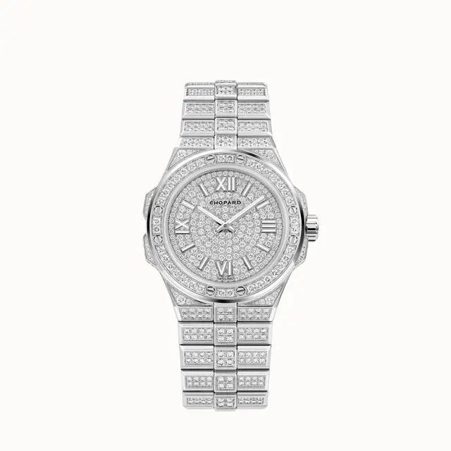 Chopard Alpine Eagle 36, 36 mm, automatic, ethical white gold, diamonds 295370-1001