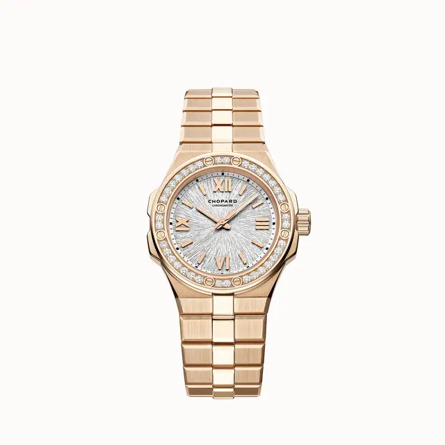 Chopard Alpine Eagle 33, 33 mm, automatic, ethical rose gold, diamonds 295384-5001