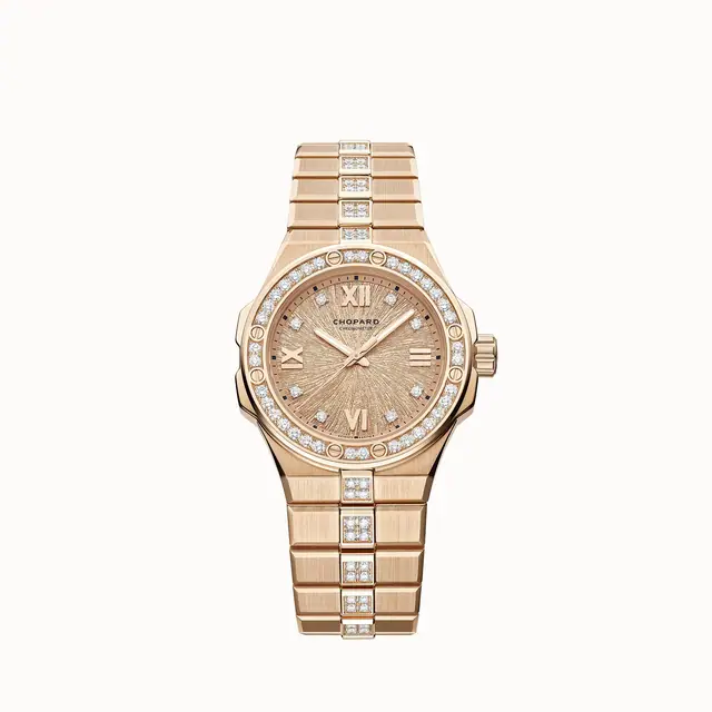Chopard Alpine Eagle 33, 33 mm, automatic, ethical rose gold, diamonds 295384-5002