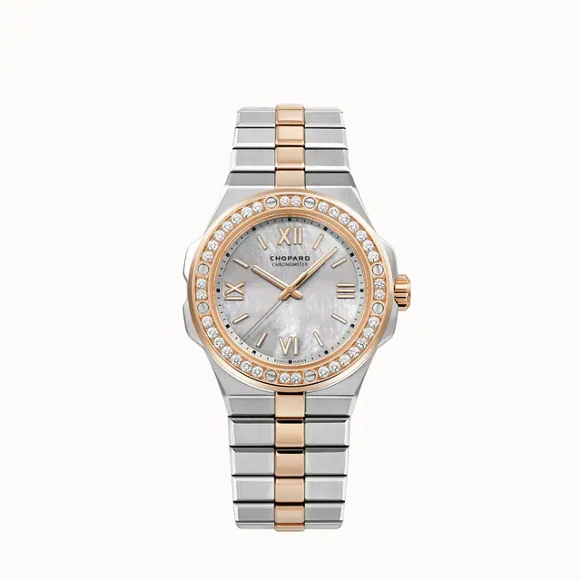 Chopard Alpine Eagle 36, 36 mm, automatic, ethical rose gold, Lucent Steel™, diamonds 298601-6002