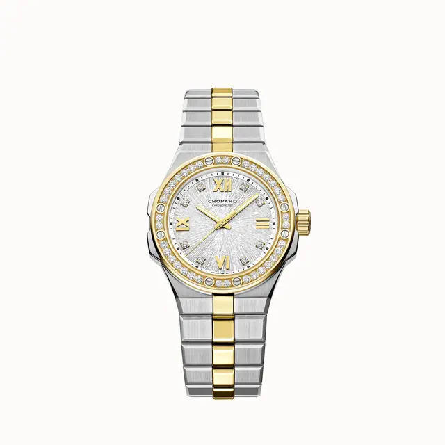 Chopard Alpine Eagle 33, 33 mm, automatic, ethical yellow gold, Lucent Steel™, diamonds 298617-4001