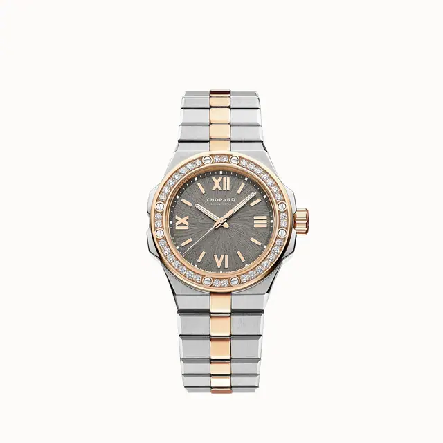 Chopard Alpine Eagle 33, 33 mm, automatic, ethical rose gold, Lucent Steel™, diamonds 298617-6002