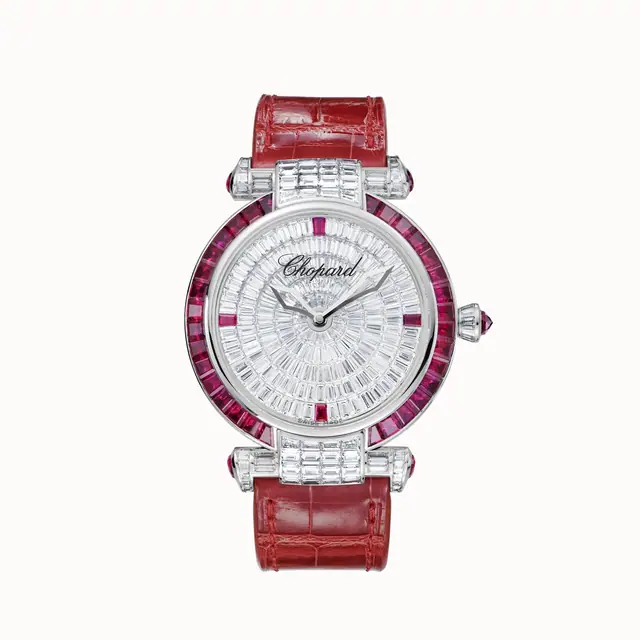 Chopard IMPERIALE Joaillerie, 40 mm, automatic, ethical white gold, diamonds, rubies 384240-1003