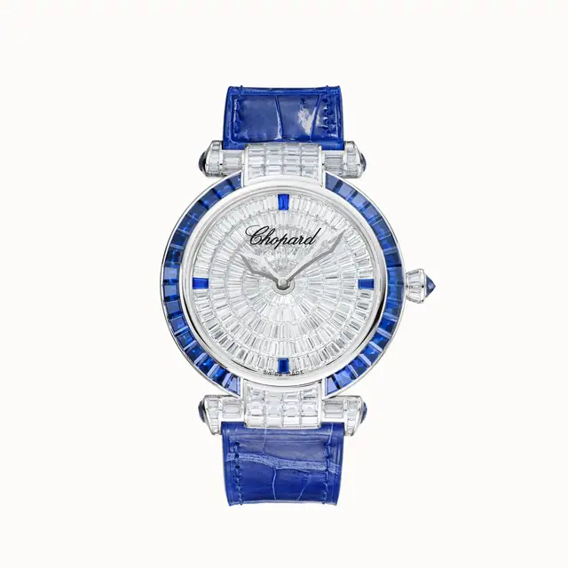 Chopard IMPERIALE Joaillerie, 40 mm, automatic, ethical white gold, diamonds, sapphires 384240-1005