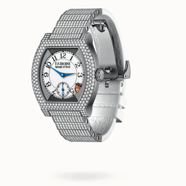 F.P. Journe Élégante 40 mm Titanium With 12 Rows Of Diamonds And Set Bracelet ELT · TITANIUM WITH 12 ROWS OF DIAMONDS AND SET BRACELET