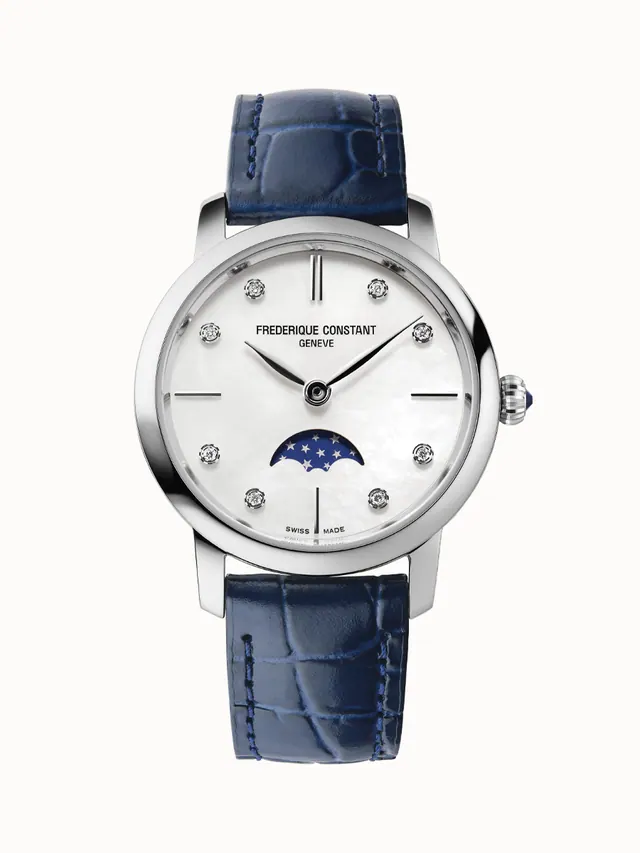 Frederique Constant Classics Slimline Ladies Moonphase, Women · Quartz FC-206MPWD1S6