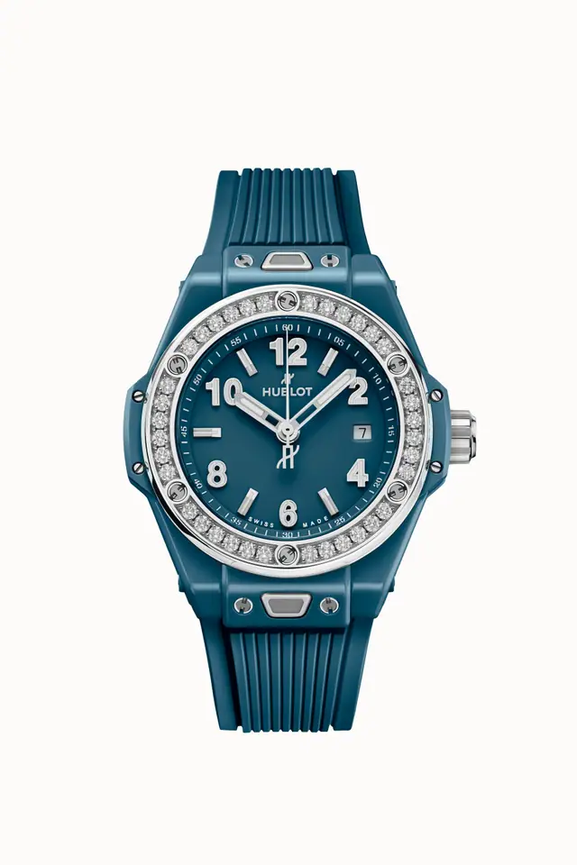 Hublot Big Bang One Click Petrol Blue Ceramic Diamonds 33 mm 485.ES.5171.RX.1204