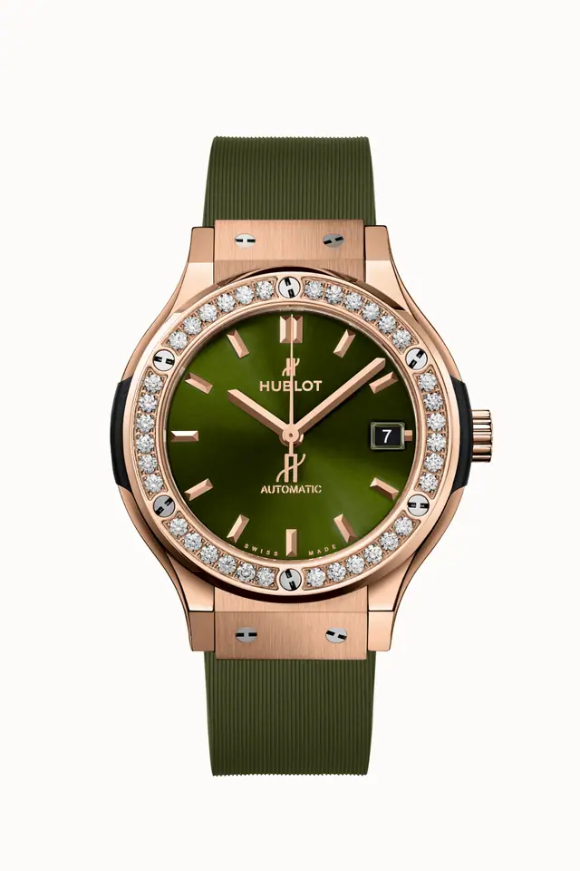 Hublot Classic Fusion King Gold Green Diamonds 38 mm 565.OX.8980.RX.1204