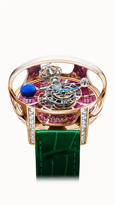Jacob & Co. Astronomia Tourbillon Baguette — Rose Gold, Rubies AT800.40.BD.BR.A