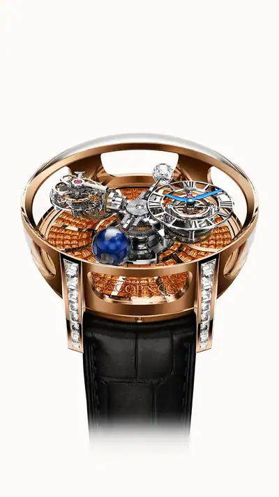 Jacob & Co. Astronomia Tourbillon Baguette — Rose Gold, Orange Sapphires AT800.40.BO.UA.B