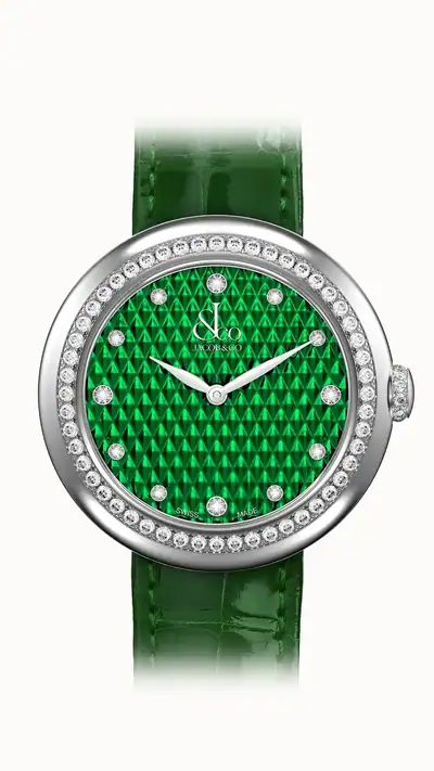 Jacob & Co. Brilliant — Stainless Steel with Green Pyramid Dial BQ015.10.RO.AD.A