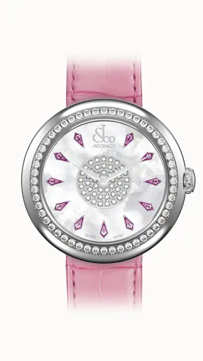 Jacob & Co. Brilliant — Pink Sapphires in Stainless Steel, Stainless Steel BQ015.10.RO.KC.A