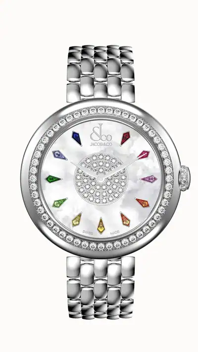 Jacob & Co. Brilliant — Rainbow Sapphires in Stainless Steel (Bracelet) BQ015.10.RO.KR.A10AA
