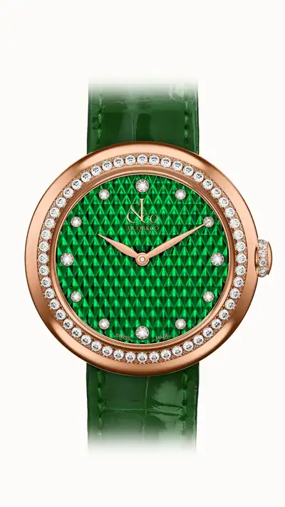 Jacob & Co. Brilliant — Rose Gold with Green Pyramid Dial BQ015.40.RO.AD.A