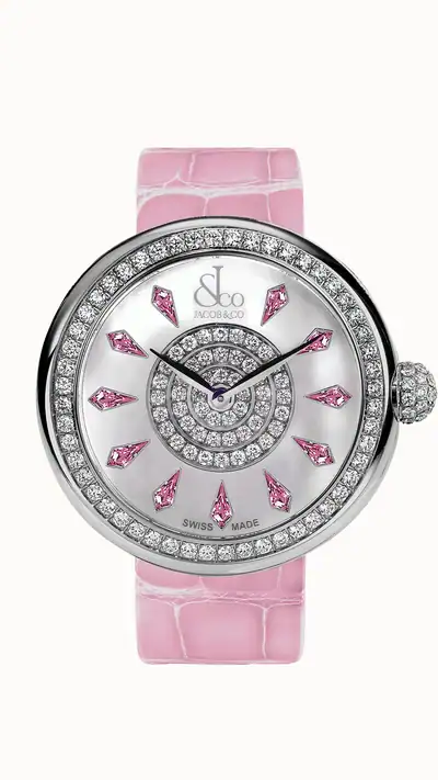 Jacob & Co. Brilliant — Pink Sapphires in Stainless Steel, Stainless Steel BQ020.10.RO.KC.A