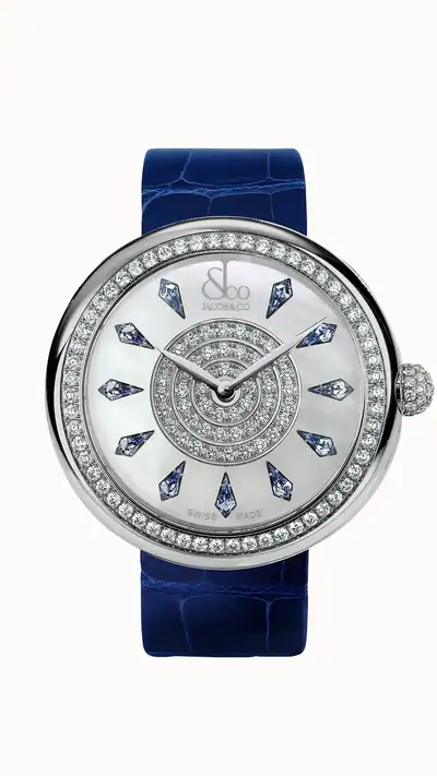 Jacob & Co. Brilliant — Icy Blue Sapphires in Stainless Steel BQ020.10.RO.KG.A