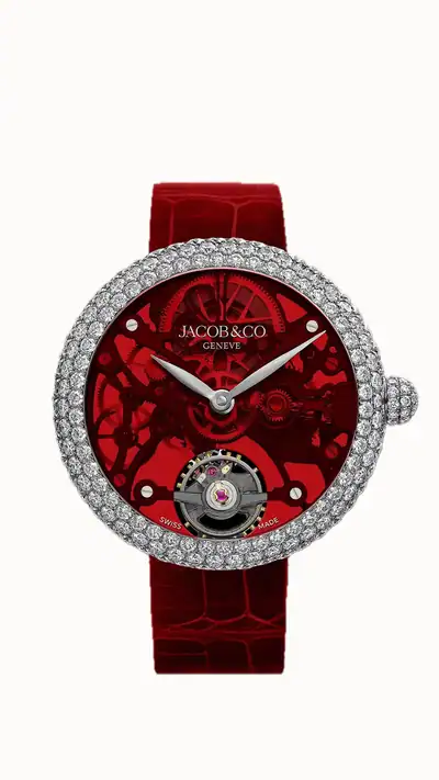 Jacob & Co. Brilliant Skeleton Northern Lights — Stainless Steel, Red BS420.10.RD.AA.A
