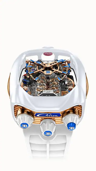 Jacob & Co. Bugatti Chiron Tourbillon — Rose Gold & White Ceramic BU240.95.AA.AA.A