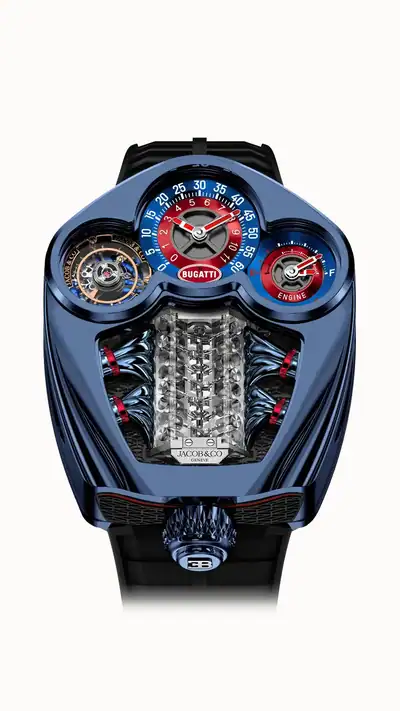 Jacob & Co. Bugatti Tourbillon — Blue PVD Titanium BU300.22.AA.AA.B