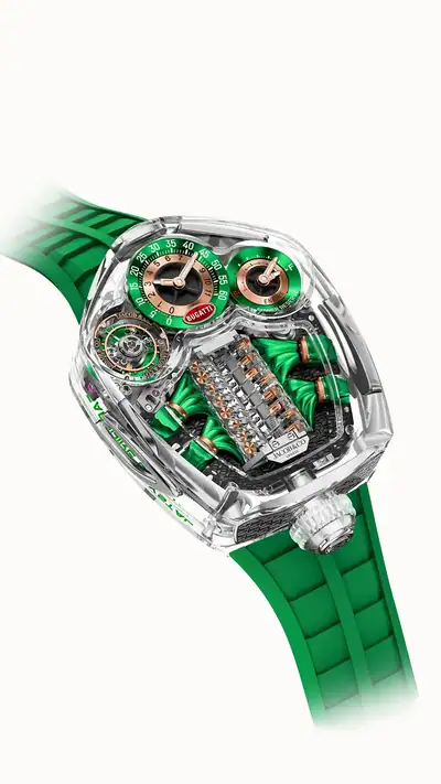 Jacob & Co. Bugatti Tourbillon Sapphire Crystal — Clear / Green BU310.80.AA.AA.ABRUA