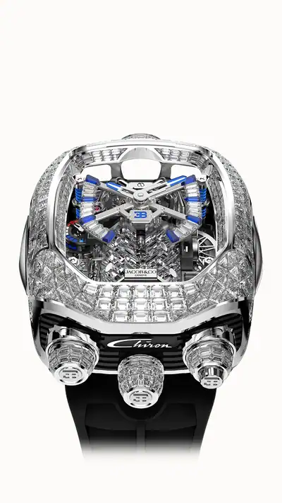 Jacob & Co. Bugatti Chiron Tourbillon Baguette — White Gold BU800.30.BD.BD.B