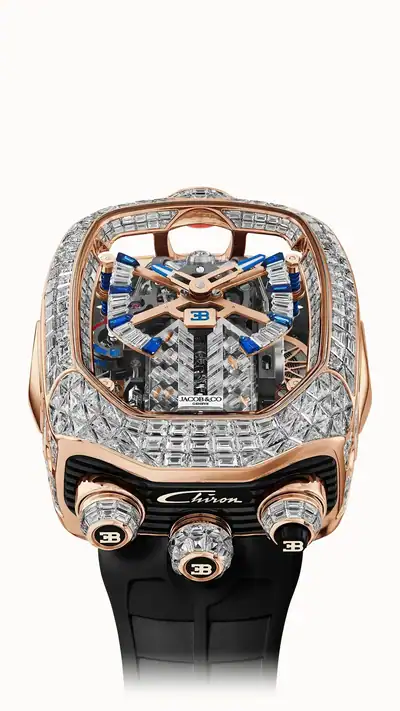 Jacob & Co. Bugatti Chiron Tourbillon Baguette — Rose Gold BU800.40.BD.BD.C